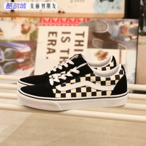VANS 范斯Ward经典百搭黑白棋盘格女款休闲帆布鞋板鞋VN0A3IUN5GX