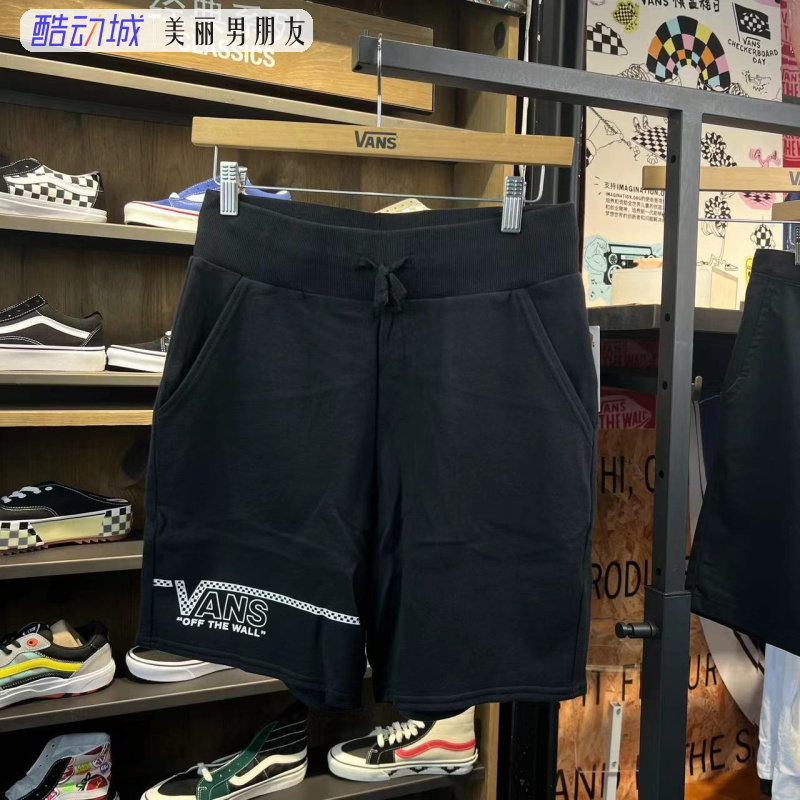 VANS女士短裤黑白棋盘运动休闲