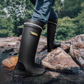 男款 高筒防水鞋 束口雨靴加厚底耐磨胶鞋 雨鞋 户外穿防滑钓鱼鞋 防蛇