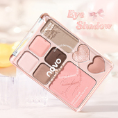 2025新款 novo爱心眼影盘腮红高光一体盘低饱和粉棕大地色平价学生