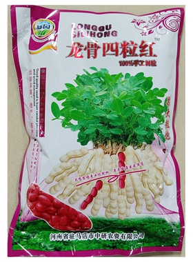 龙骨四粒红花生种子红衣小粒大红色皮小而香春夏播去壳净籽500克