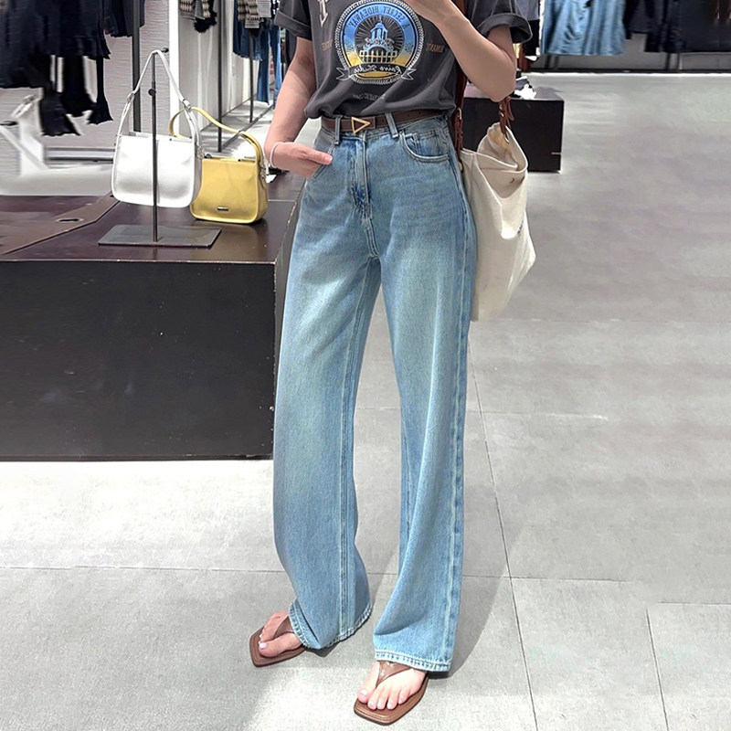 窄版阔腿牛仔裤女夏季薄款2024年新款高腰直筒宽松梨型身材拖地裤,女装/女士精品,牛仔裤,淘宝优惠券,粉丝福利购,淘宝优惠卷