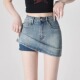 2025年新款 美式 复古防走光牛仔短裙女夏季 高腰辣妹a字包臀半身裙