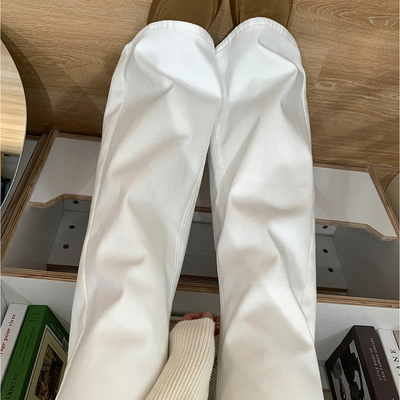 白色加绒加厚牛仔裤2025