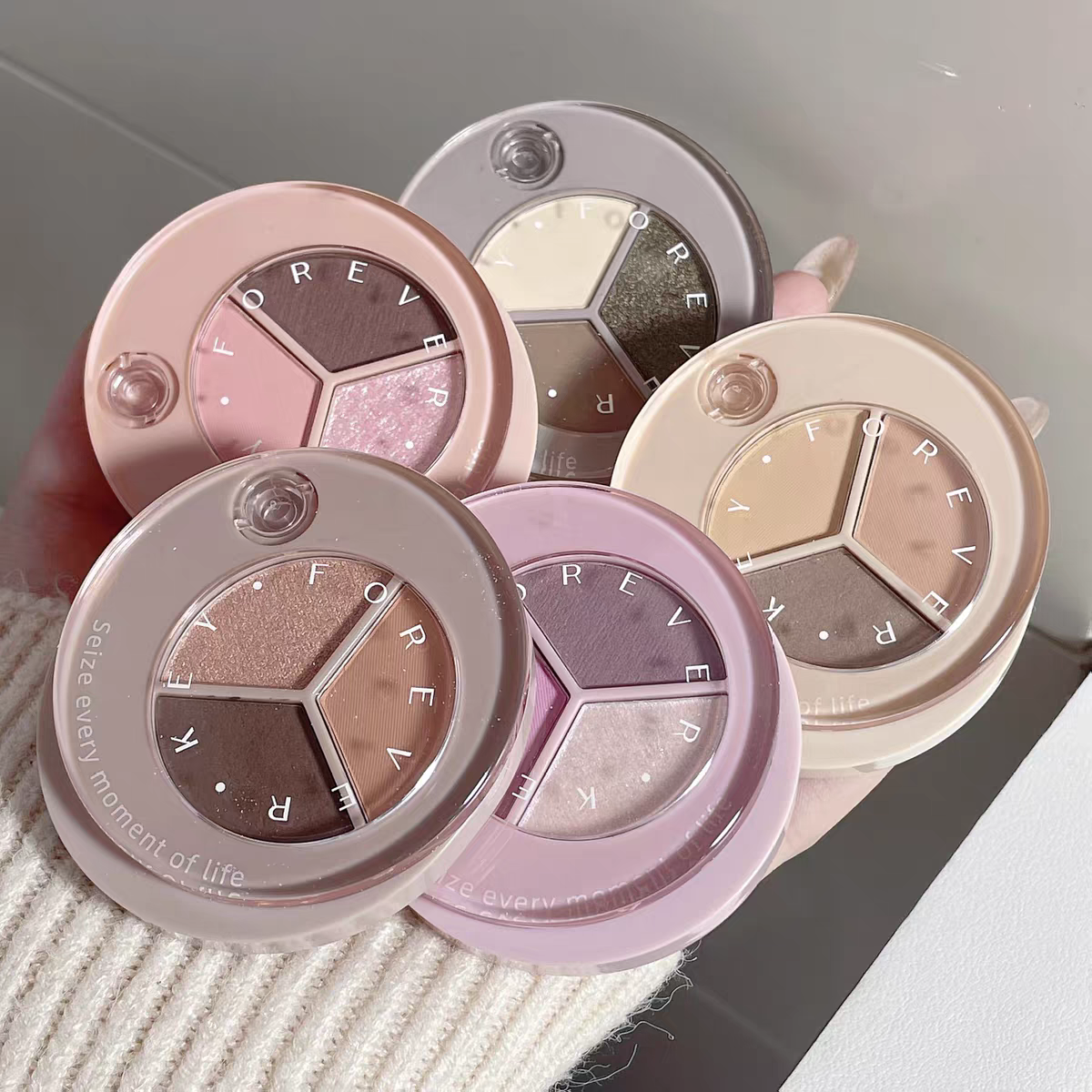 foreverkey三色眼影初学哑光细闪