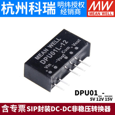 明纬DPU01 L/M/N开关电源模块5V12V15V DC-DC非稳压SIP转换器05