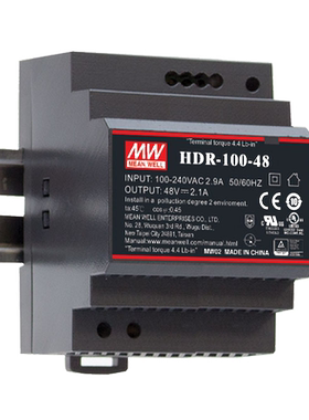 明纬HDR-100导轨开关电源12V24V