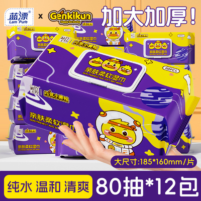 联名款大包湿巾纸婴童成人通用湿纸巾擦嘴擦手家用实惠装整箱批发