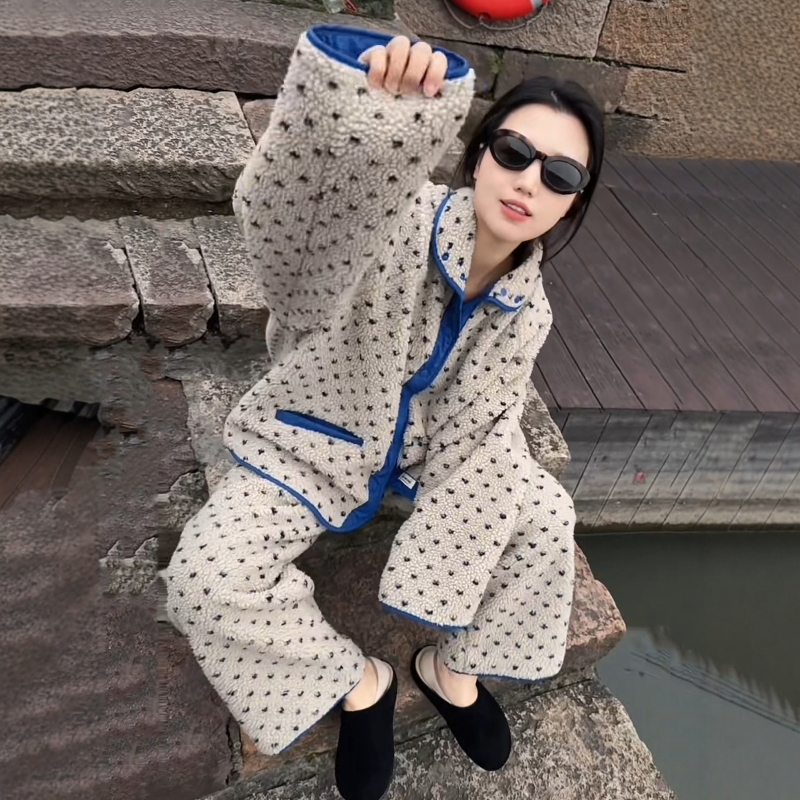 高级感加厚珊瑚绒家居服套装女