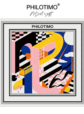 【新品】PHILOTIMO 幻梦 桑蚕丝 方巾