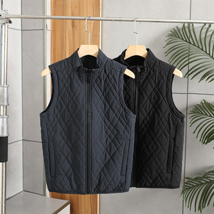 填充物100绵羊毛 轻奢线 2025年春季男士纯色百搭立领马甲外套潮