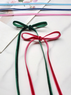 NEW0.5cm單面植絨帶 鋪料 絲帶服裝 手工DIY蝴蝶結發(fā)帶飄帶鮮花包裝