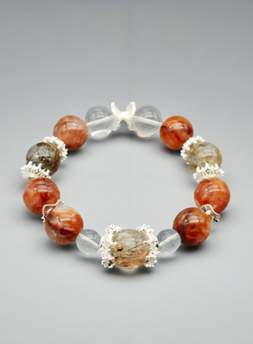 新款天然彩发晶手链女小众轻奢高级感水晶串珠手链百搭女配饰