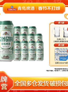 青岛啤酒茉莉花味（花开茉白）精酿白啤500ml*12听罐啤包邮