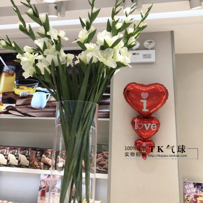 心连心 I Love U 串串心爱心气球  进口Anagram铝箔 勾勾心婚庆球