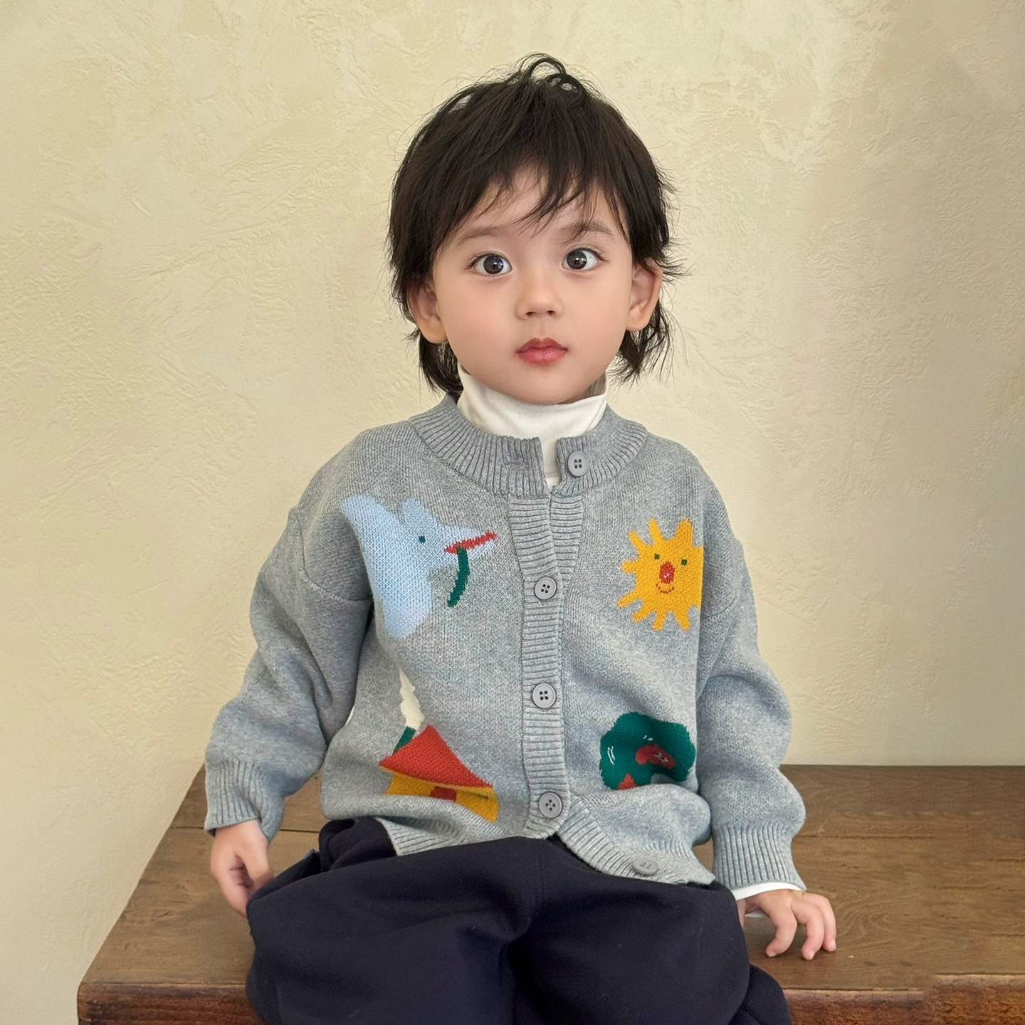 男童针织开衫冬儿童毛衣秋冬2025新款男孩毛衫宝宝超好看上衣洋气