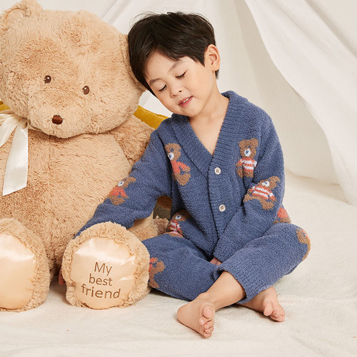 冬款家居服男童睡衣套装小童居家