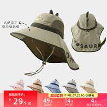 儿童帽子防晒帽宝宝遮阳帽男童夏季太阳帽2025新款女童外出渔夫帽