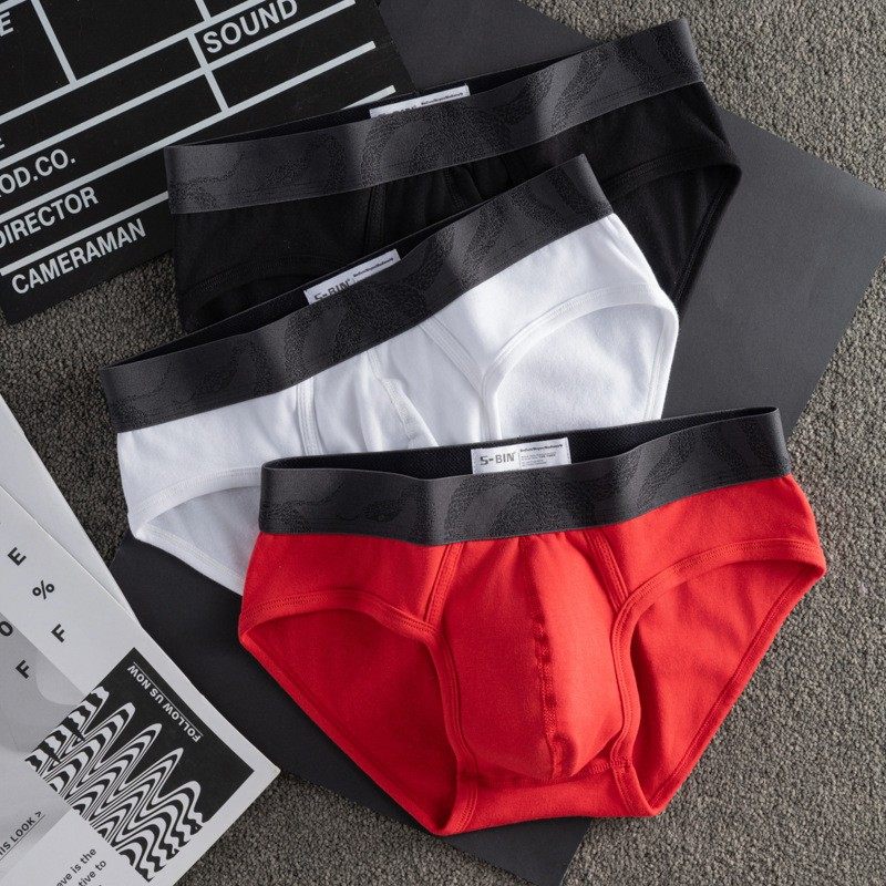 男士三角内裤青年U凸大囊袋纯棉透气本命年红色运动中腰潮流短裤,女士内衣/男士内衣/家居服,男三角内裤,淘宝优惠券,粉丝福利购,淘宝优惠卷