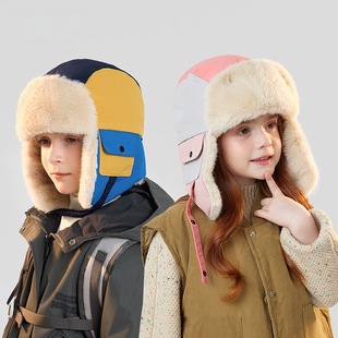冬季男童帽护耳防寒儿童防风口罩男女童宝宝保暖护目镜雷锋帽加厚