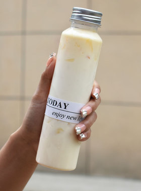 加厚网红350ml细长瓶便携可爱塑料瓶防摔奶茶瓶外卖打包瓶pet瓶子