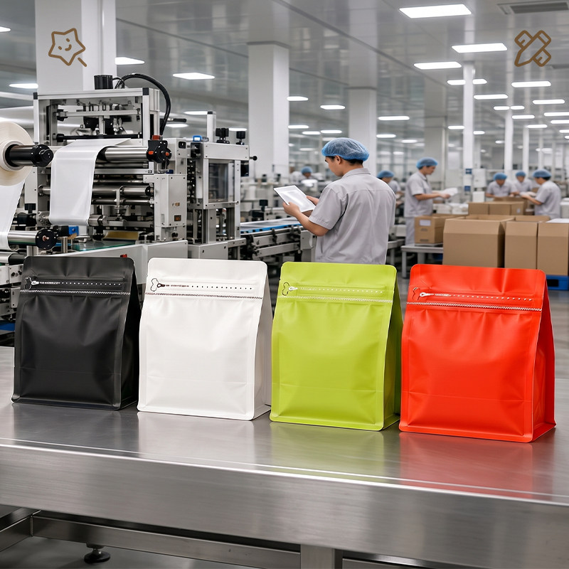 食品茶叶零食宠物食品加厚黄精药材包装袋塑料拉链袋八边封打包袋