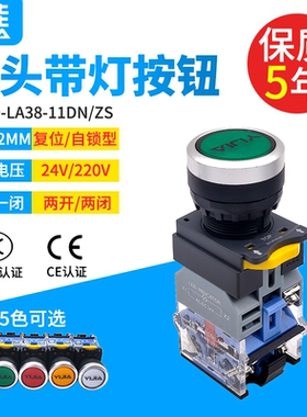 一佳带灯开关YJ139-LA38-11DN复位型11DNZS自锁型按钮停止启动22M