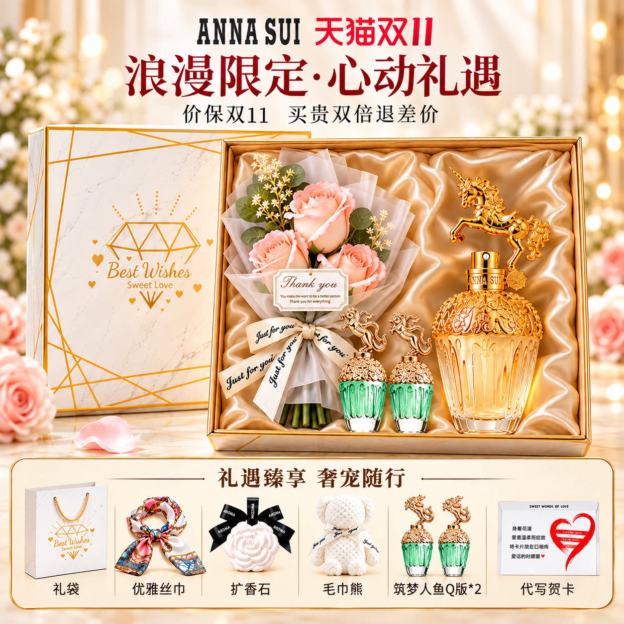【安娜苏双11抢先购】ANNASUI香水礼盒女士持久生日礼物筑梦天马