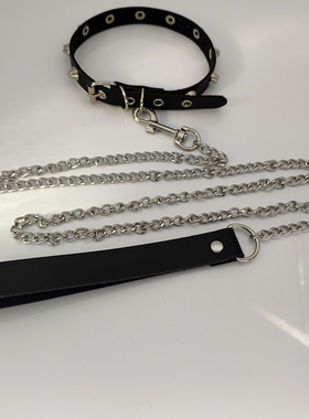 项圈牵引绳项链颈圈柳钉手环pu皮