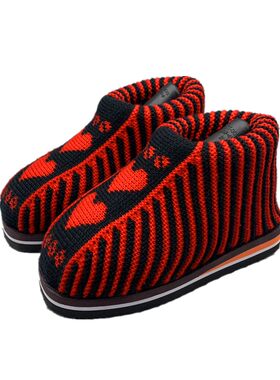 冬季居家毛线鞋纯手工编织