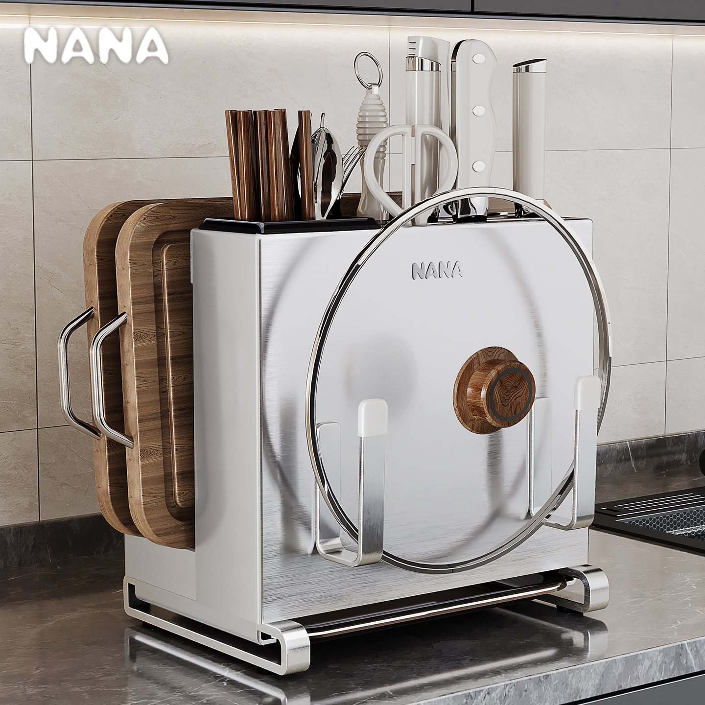 NANA厨房刀架真304不锈钢食品级