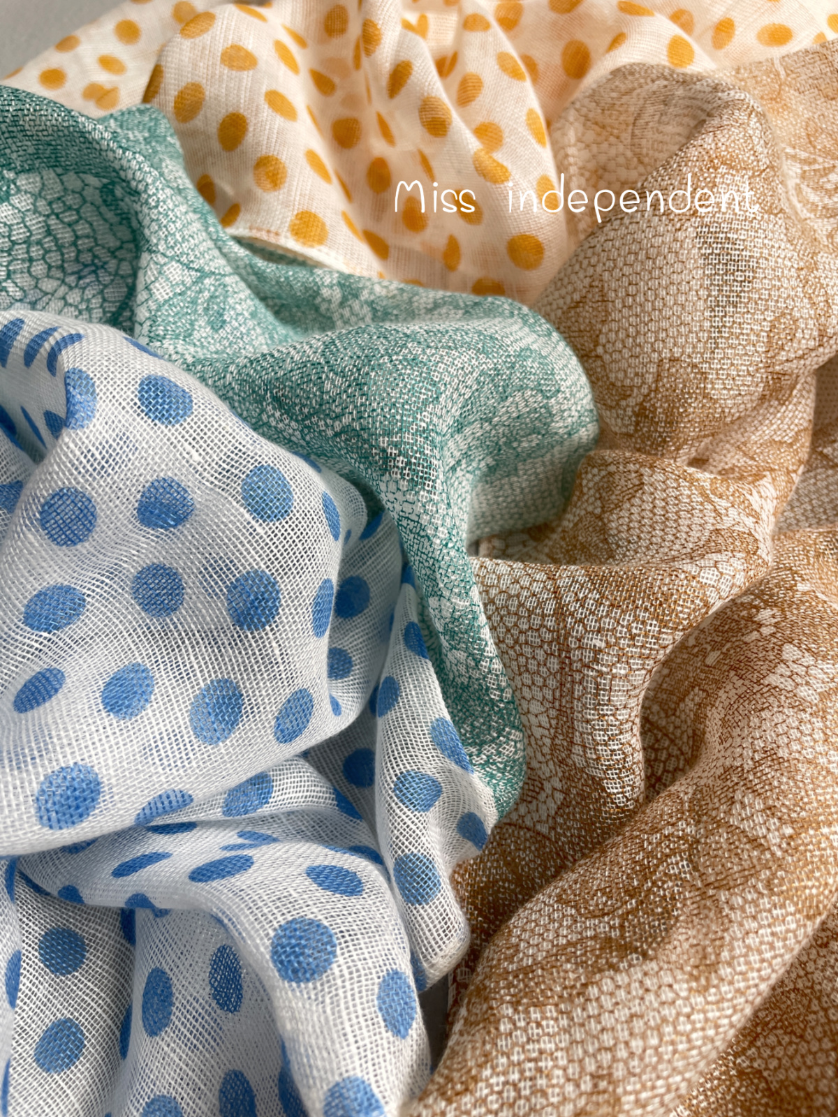 日本春夏轻薄棉麻小长巾