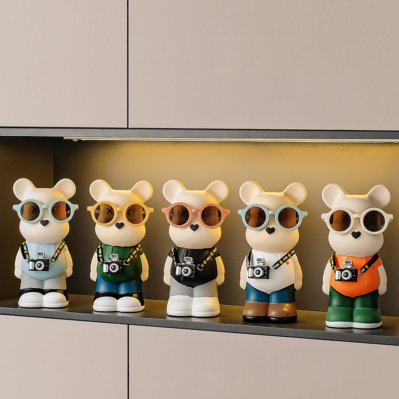 暴力熊摆件轻奢高档客厅酒柜