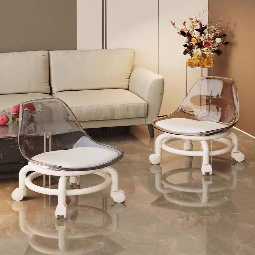 滑轮矮凳家用亚克力万向轮小凳子