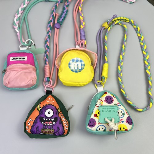 多巴胺配色手机壳挂绳可调节斜挎便携挂件收纳包多功能防丢挂链女