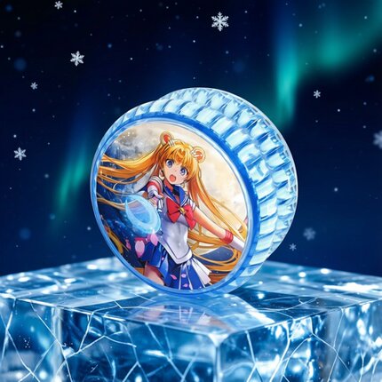美少女回旋型双灯哪吒溜溜球奥特冰雪宝莉悠悠球美乐礼物冰蓝球K