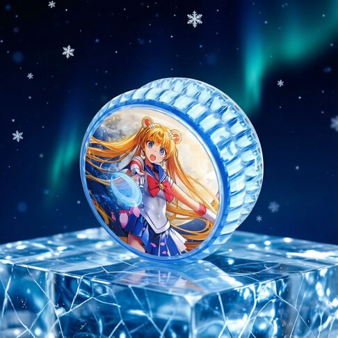 美少女回旋型双灯哪吒溜溜球奥特冰雪宝莉悠悠球美乐礼物冰蓝球K