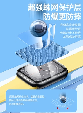 德国北丫适用苹果s9保护膜iwatch9水凝膜iwatchs8智能手表s8全屏applewatch7钢化ultra4se曲面watch6陶瓷5wat