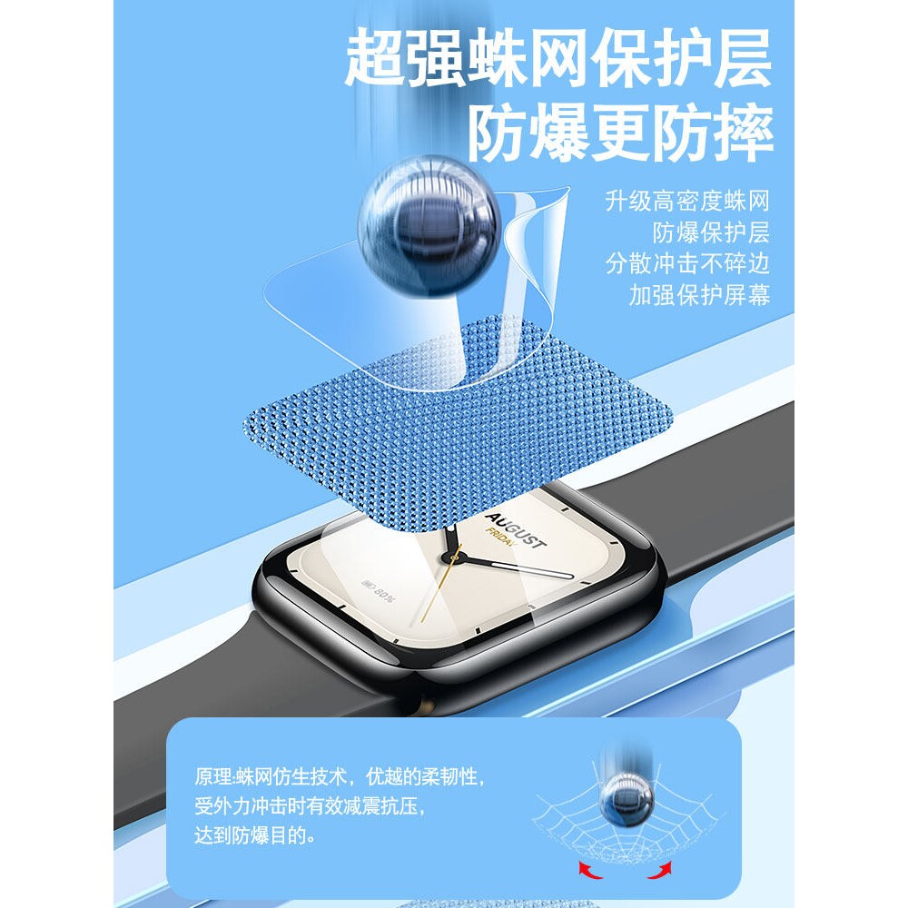德国北丫适用红米Watch5/6手表水凝膜Redmiwatch4保护膜Redmi智能运动手表watchs4小米手环10全屏9Pro曲面8防