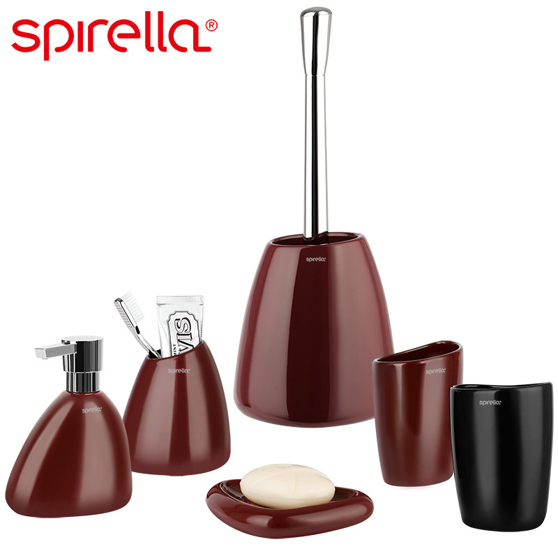 spirella丝普瑞etna亮面陶瓷卫生间清洁洗漱套装浴室卫浴六件套件