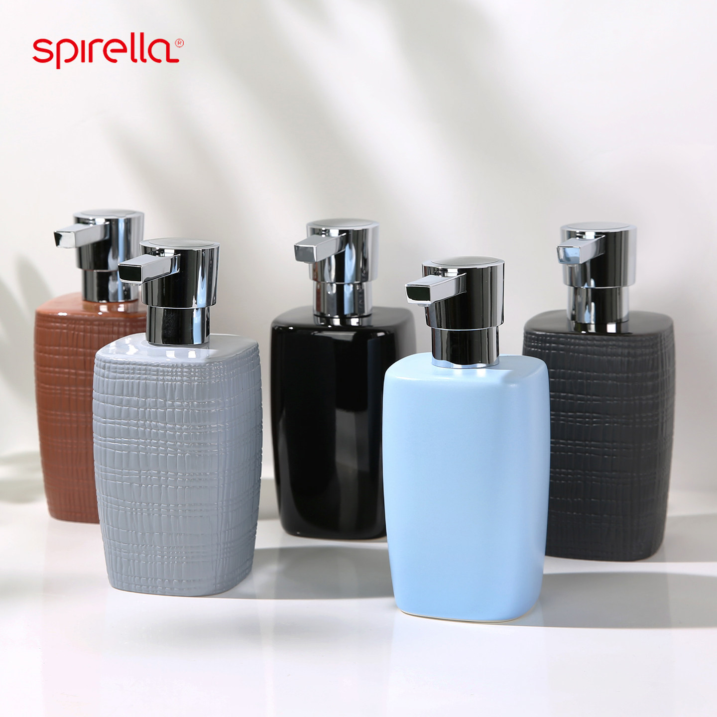 SPIRELLA/丝普瑞欧式格纹陶瓷乳液瓶酒店按压式洗手液分装瓶家用