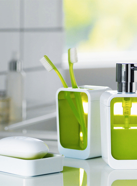 瑞士品牌SPIRELLA Vision未来之窗压克力蓝色半透明刷牙漱口杯子