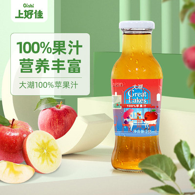 大湖100%苹果汁 聚会果汁 255ml*6瓶