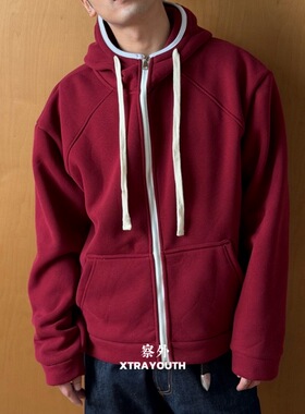 XY简约连帽拉链卫衣连帽衫休闲百搭上衣