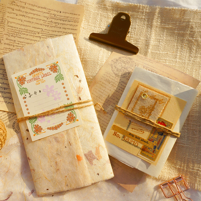 自制手工手帐本成品特种纸混合内芯tn本护照薄本复古文艺手帐素材