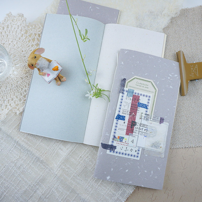 自制手工手帐本成品特种纸混合内芯旅行tn本复古文艺手账拼贴素材