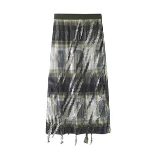 褶皱半身裙印花半裙遮跨显瘦小A字型百褶裙 NO退换 清仓特价