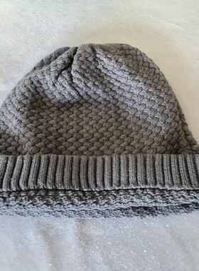 冬季男士针织帽冬天女士毛线帽咖啡搜秋冬户外保暖防风灰色套头帽