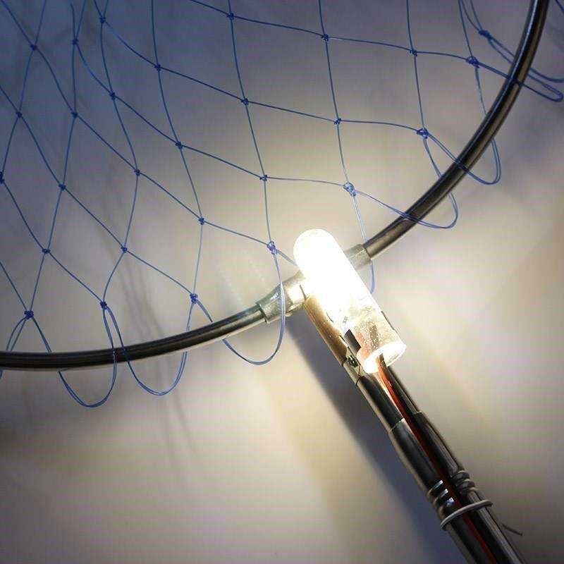 下水灯钓鱼灯V强光防水超亮黄光灯泡接电瓶带开关水下诱鱼灯