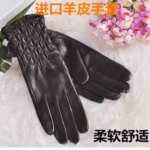 加绒加厚修手 真皮手套女进口羊皮手套中长款 L054NC 秋冬季 WARMEN